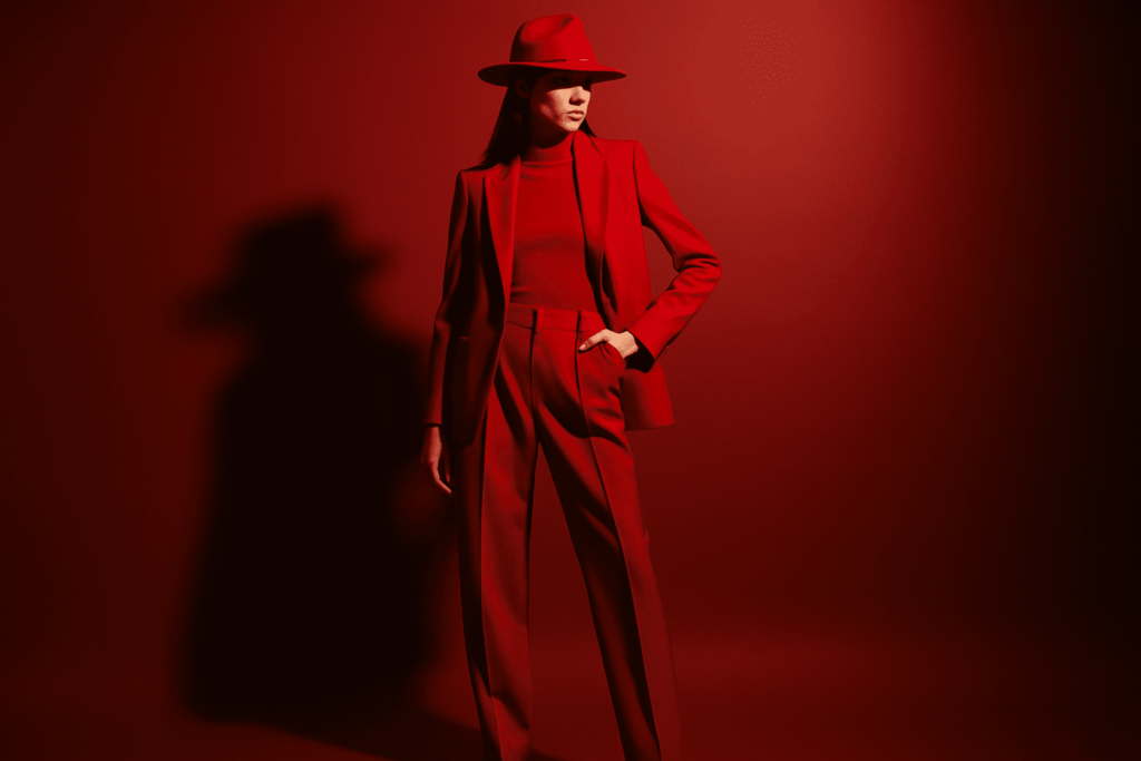 "Full monochrome fashion outfit in bold single color – trending look 2025"

