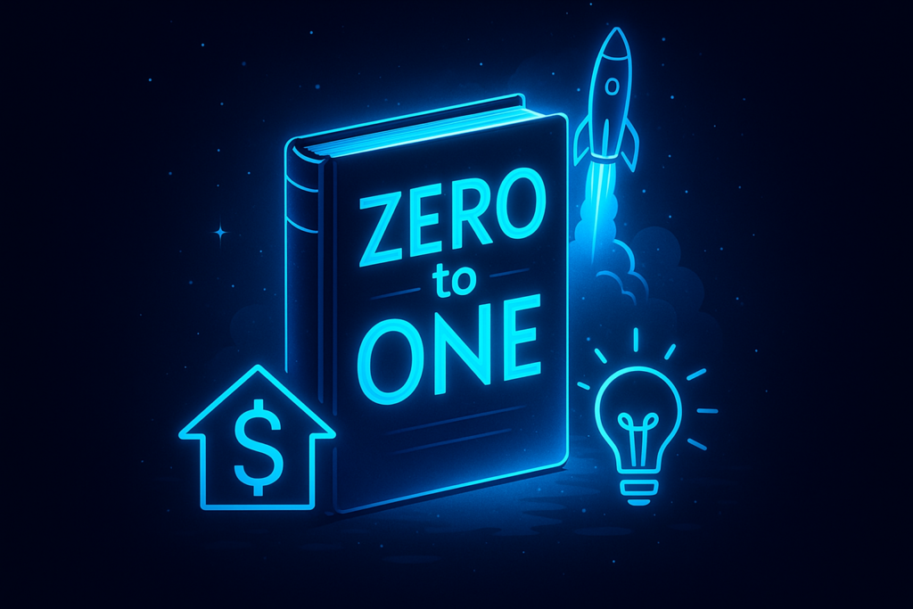 Zero to One by Peter Thiel, a strategic guide for entrepreneurs aiming to build breakthrough startups and create new markets