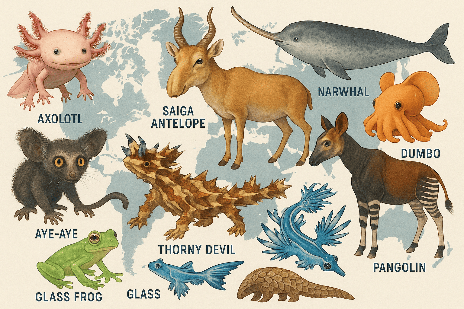 "Top 10 Unique Animals You Didn’t Know Existed – Rare and Fascinating Species from Around the World"